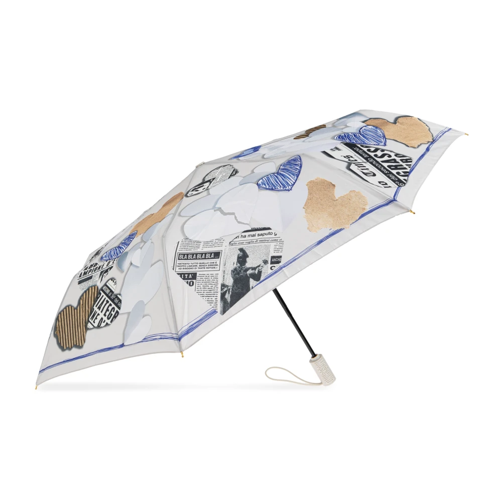 Moschino Unisex Grijs Accessoires One Size, Opvouwbare Paraplu