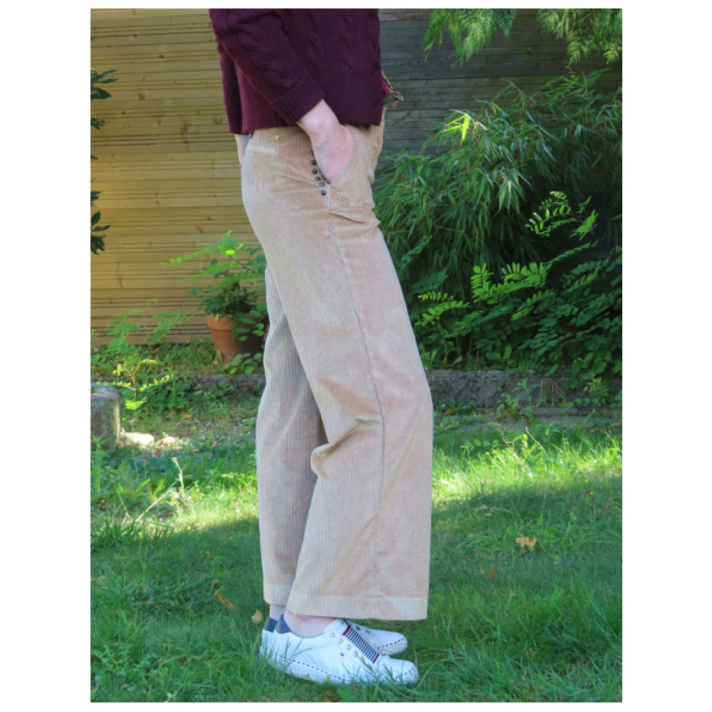 Mason's Wijde Corduroy Broek Beige Dames
