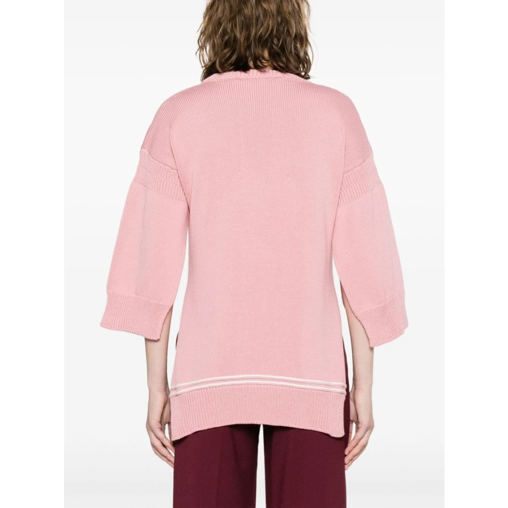 Marni Intarsia Gebreide Trui Roze Pink Dames