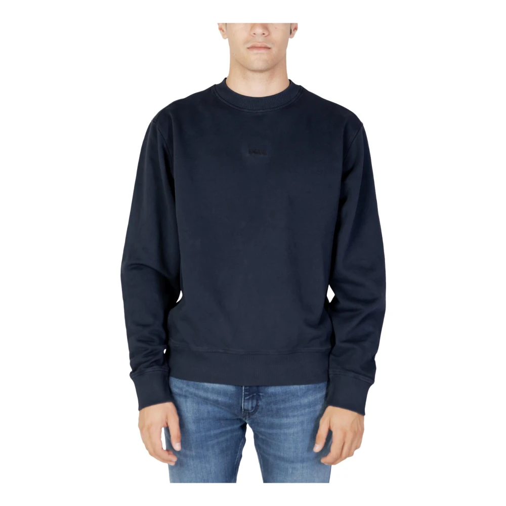 Hugo Boss Blå Långärmad Sweatshirt för Män Blue, Herr