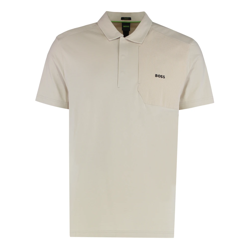 Hugo Men's Beige Short-Sleeved Cotton Polo - Polo Shirts - Xl - Tops