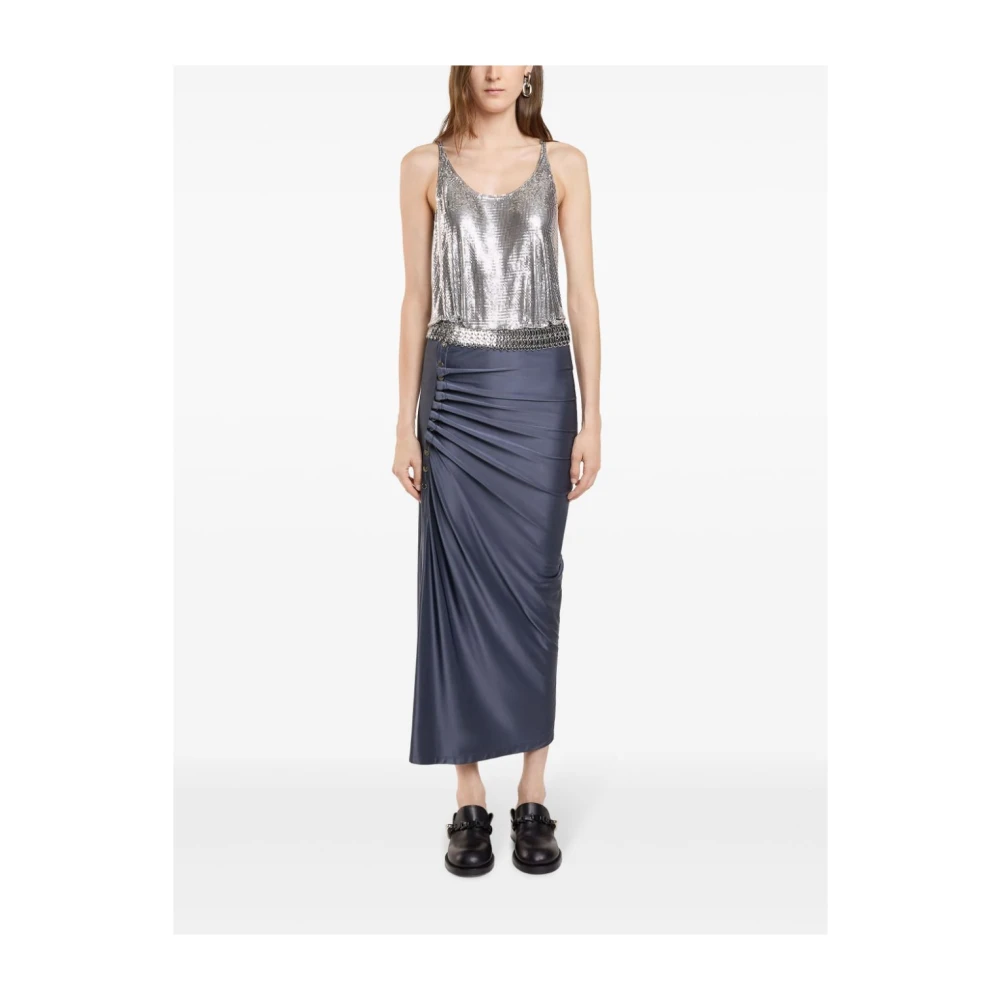Paco Rabanne Midi Rok in Stijlvol Ontwerp Blue Dames