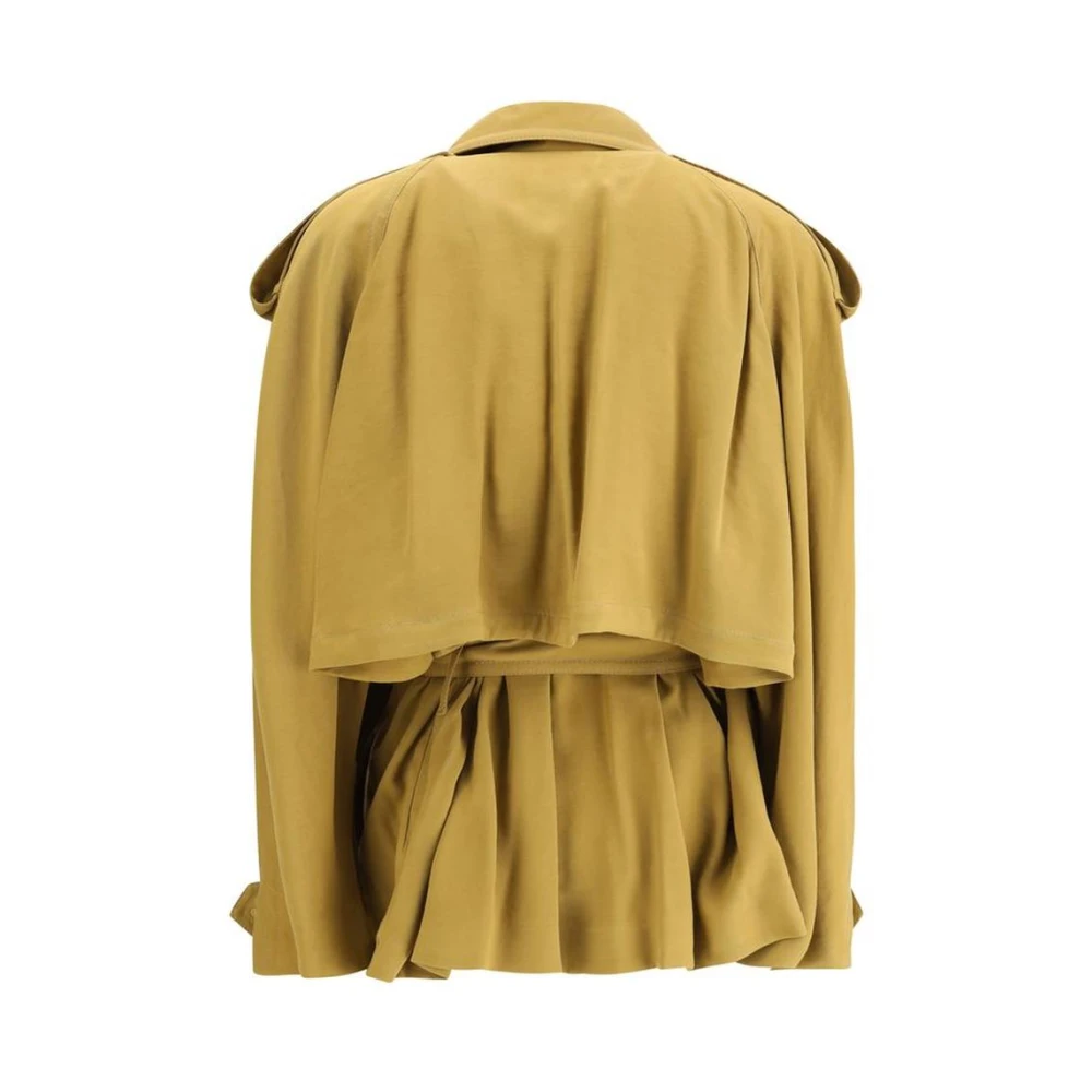 Andamane Mosterd Trenchcoat Relaxte Pasvorm Lange Mouw Beige Dames
