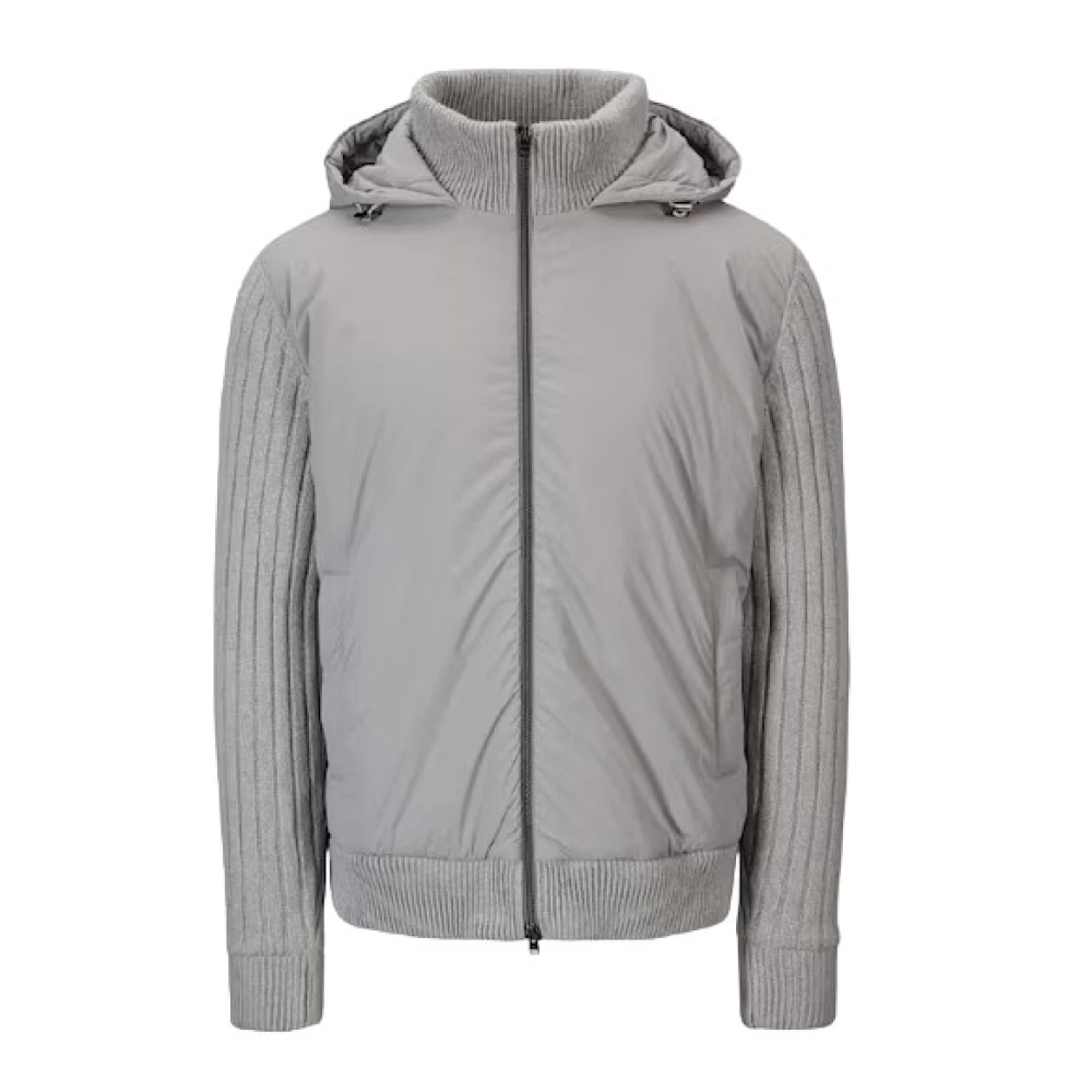 Herno Geribbelde Afwerking Grijze Jas Gray Heren