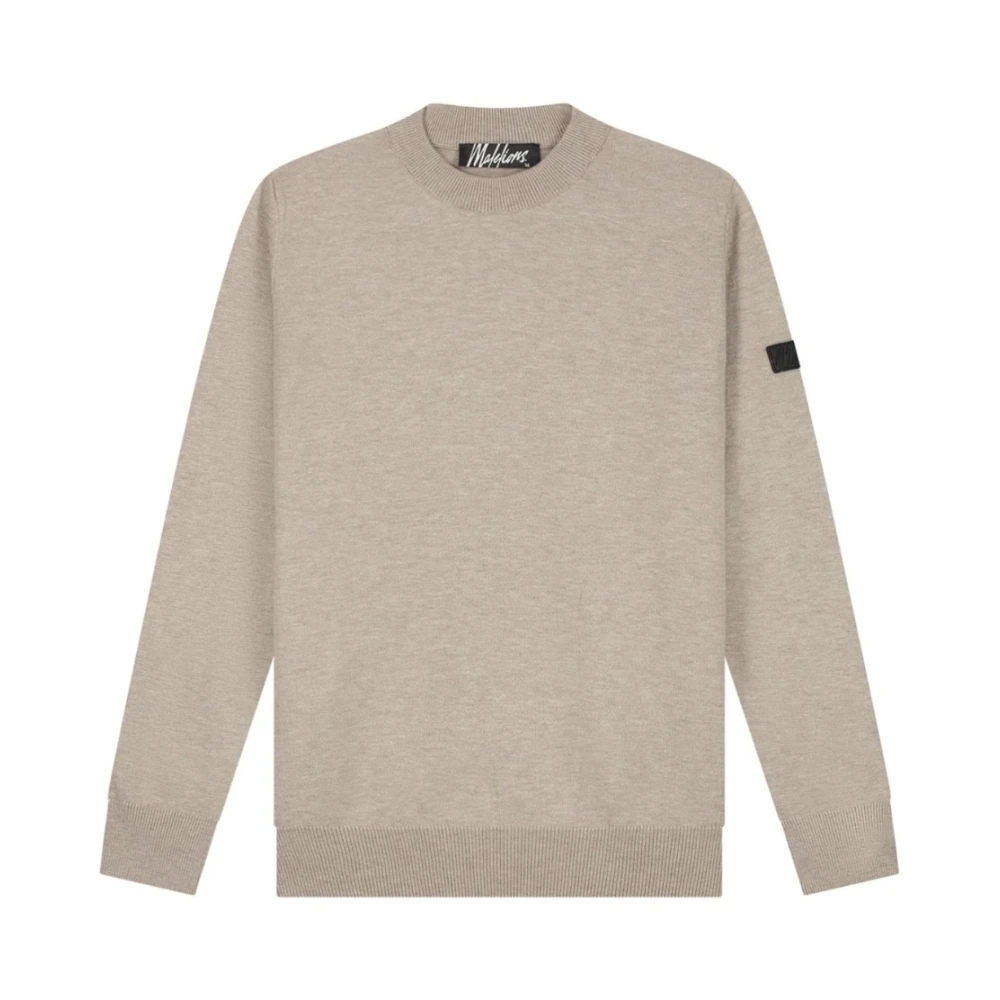 Malelions Taupe Sweater Mm3-Aw24-05 Herenlions Beige Heren