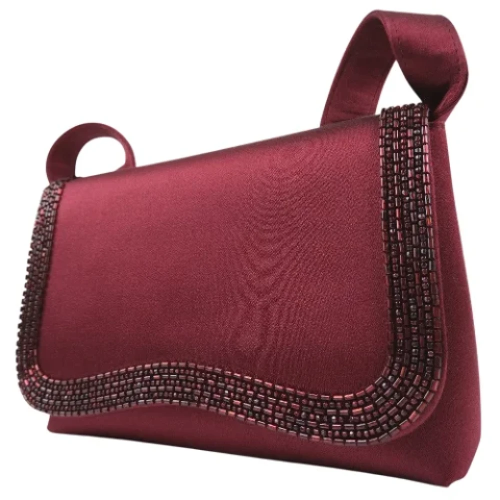 Chanel Vintage Pre-owned Canvas shoulder-bags Red Dames