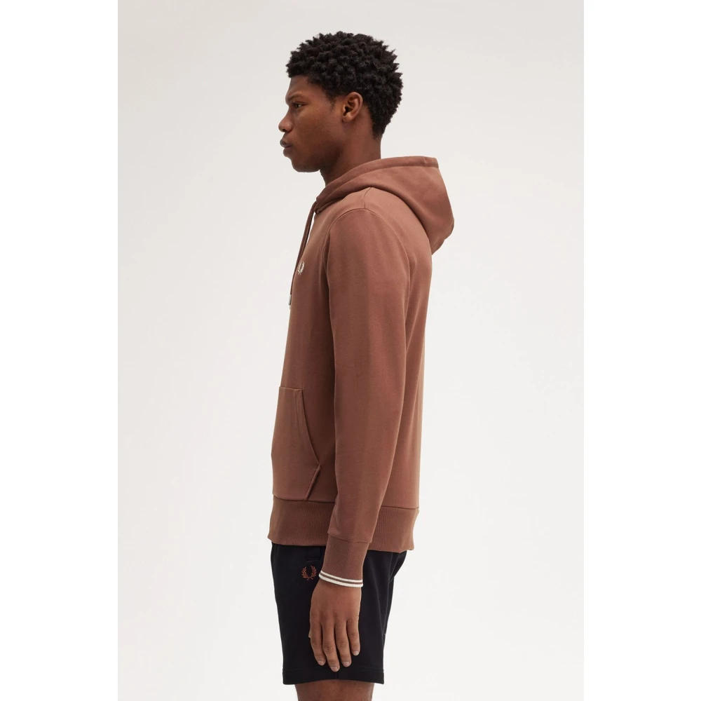 Fred Perry Bruine Hoodie Sweatshirt Brown Heren