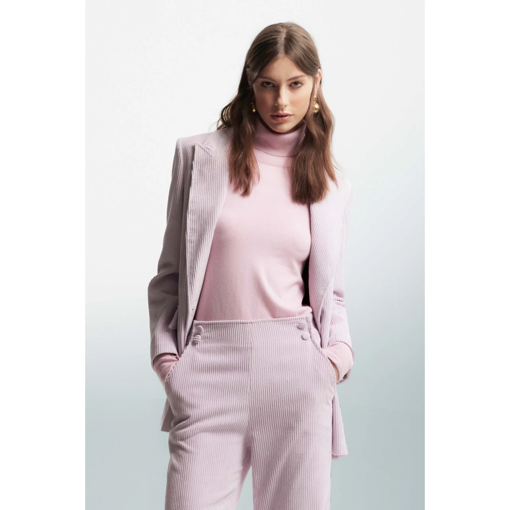 Kocca Ribgebreide double-breasted corduroy jas Pink Dames