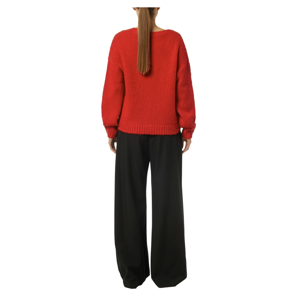 comma Zachte Alpaca Mix Vest Red Dames