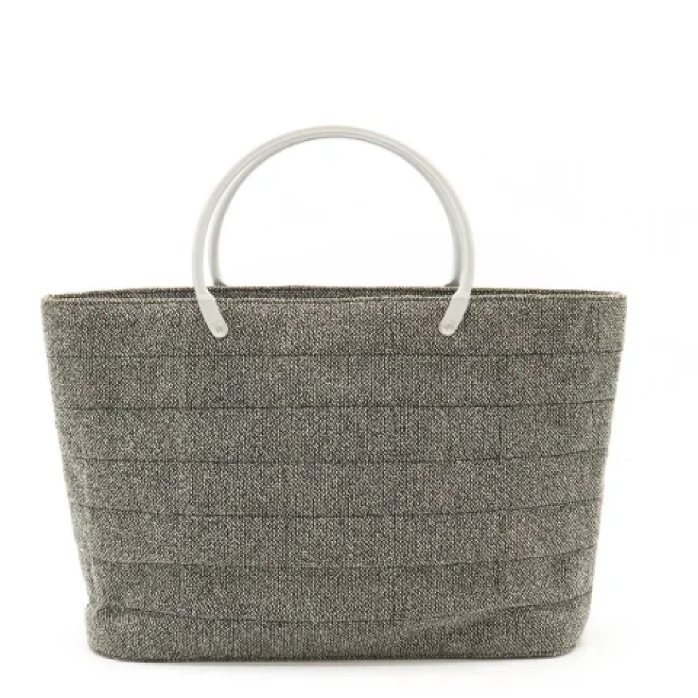 Chanel Vintage Pre-owned Canvas handbags Gray Dames