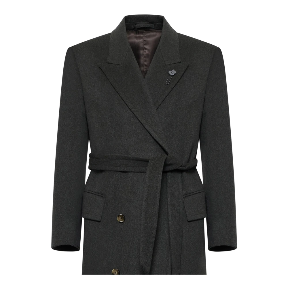 Lardini Groene Wollen Jas Green Heren