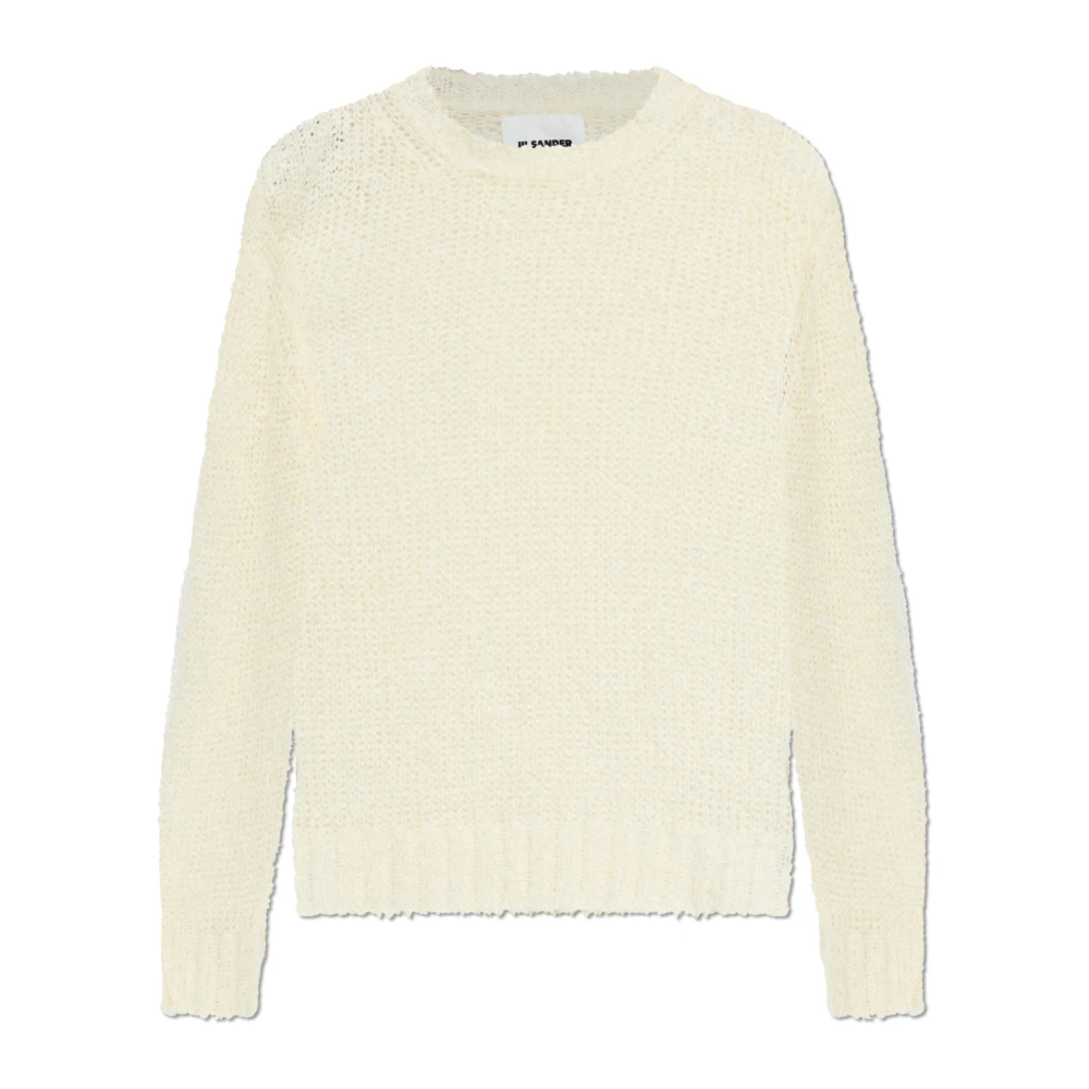 Jil Sander Uomo Bianco - Maglione Girocollo In Lino - Knitwear - M