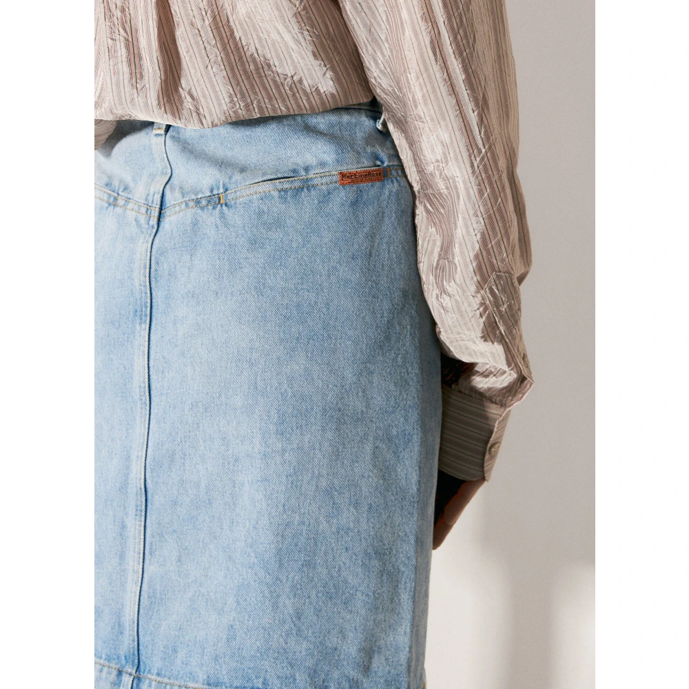 Martine Rose Denim Mini Rok met Ritszakken Blue Dames