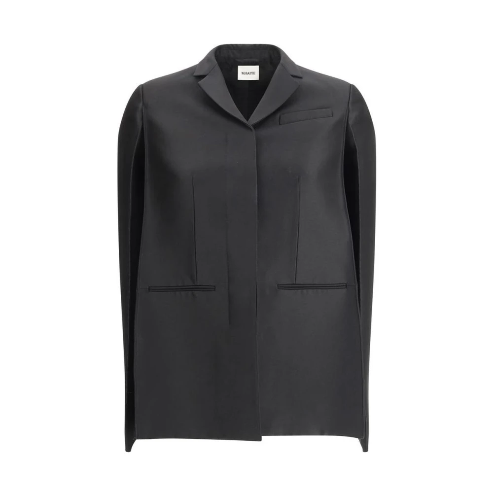 Khaite Elegante Wollen Cape Blazer Black Dames