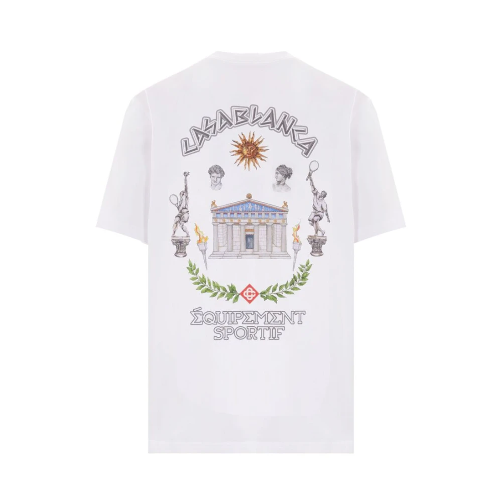 Casablanca Grafische Print Ronde Hals T-shirt White Heren