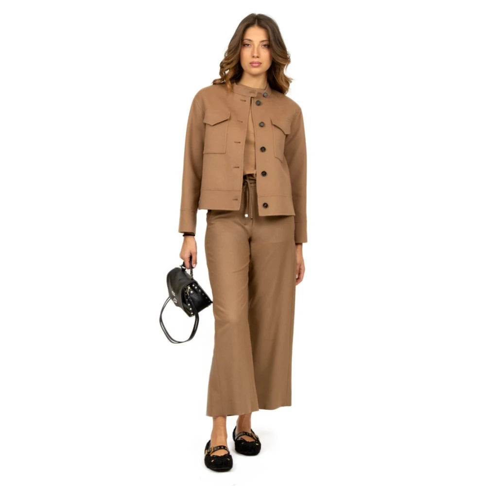 Max Mara Kameel Flanellen Joggingbroek Brown Dames