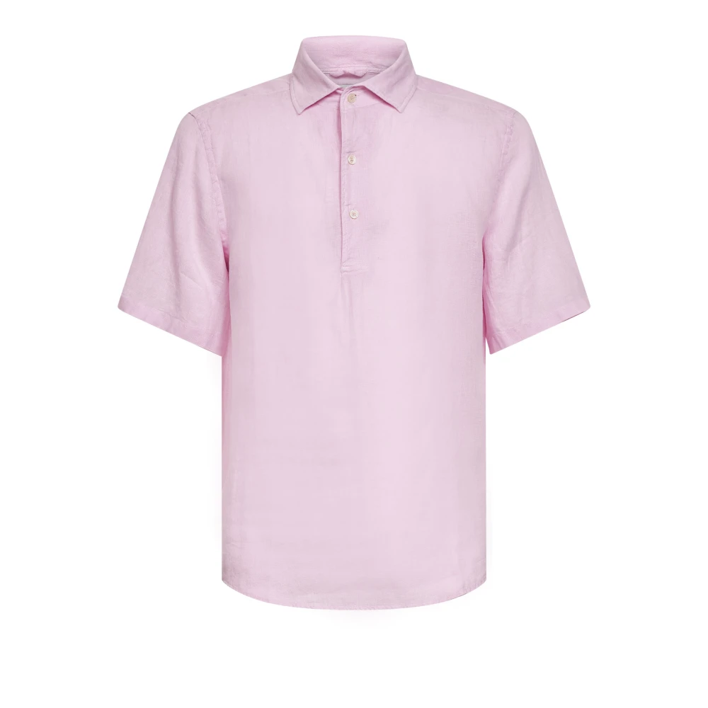 Mc2 Saint Barth Eloise Linen Shirt - Male - Short Sleeve Shirts - Pink - 2XL - Shirts
