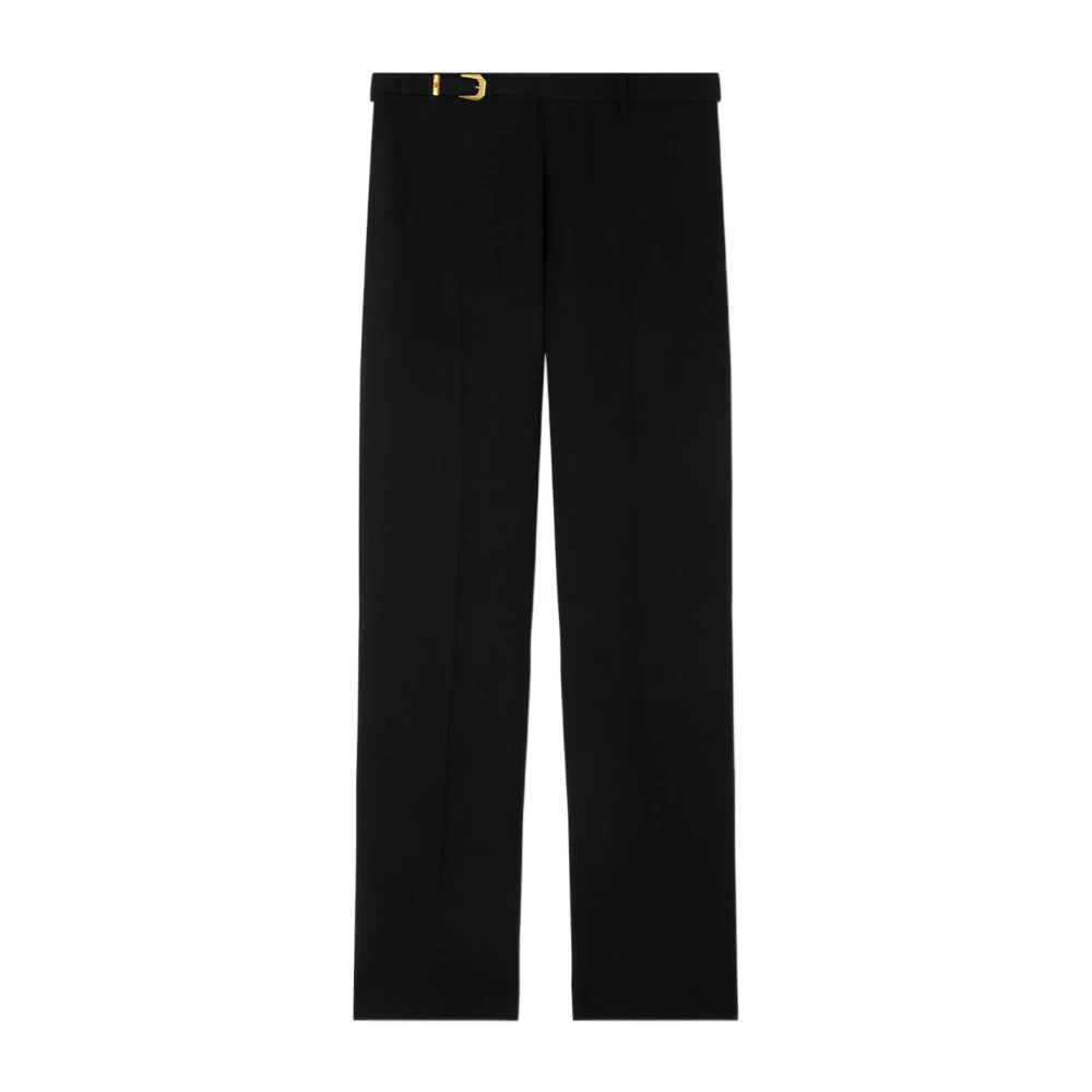 Versace Men's Black Wool-Blend Formal Trousers - Straight Trousers - Xl - Trousers