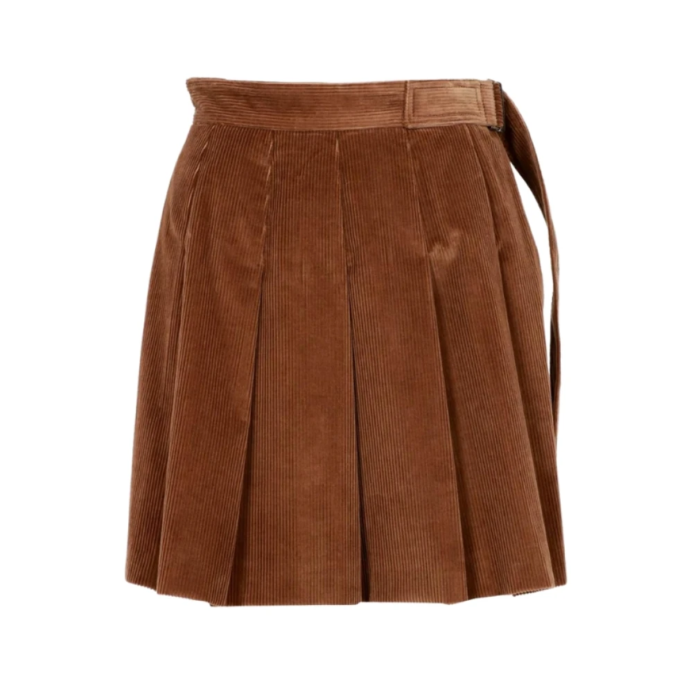 Max Mara Zucca Geplooide Rok Brown Dames
