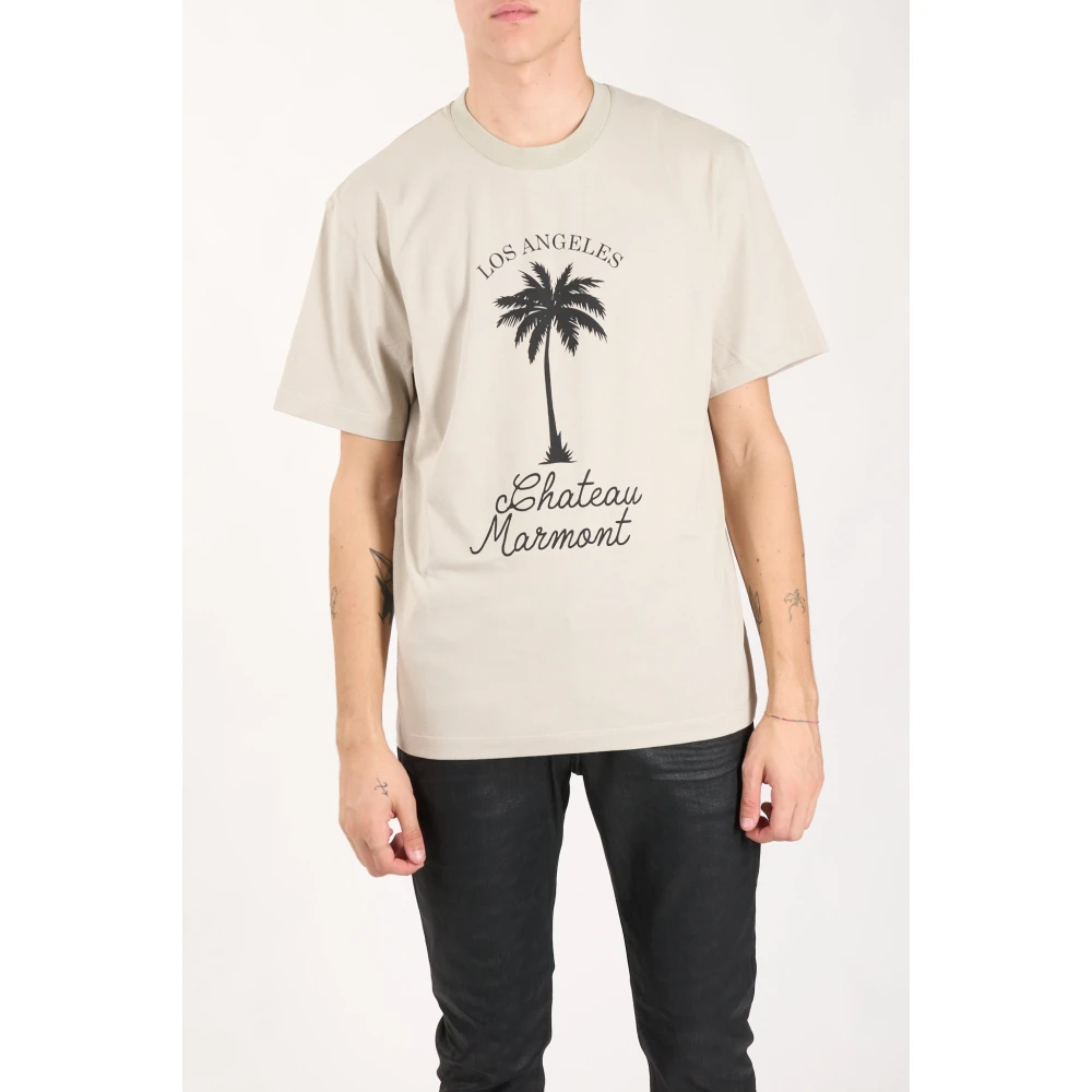IH NOM UH NIT Palm T-shirt met voorprint Gray Heren