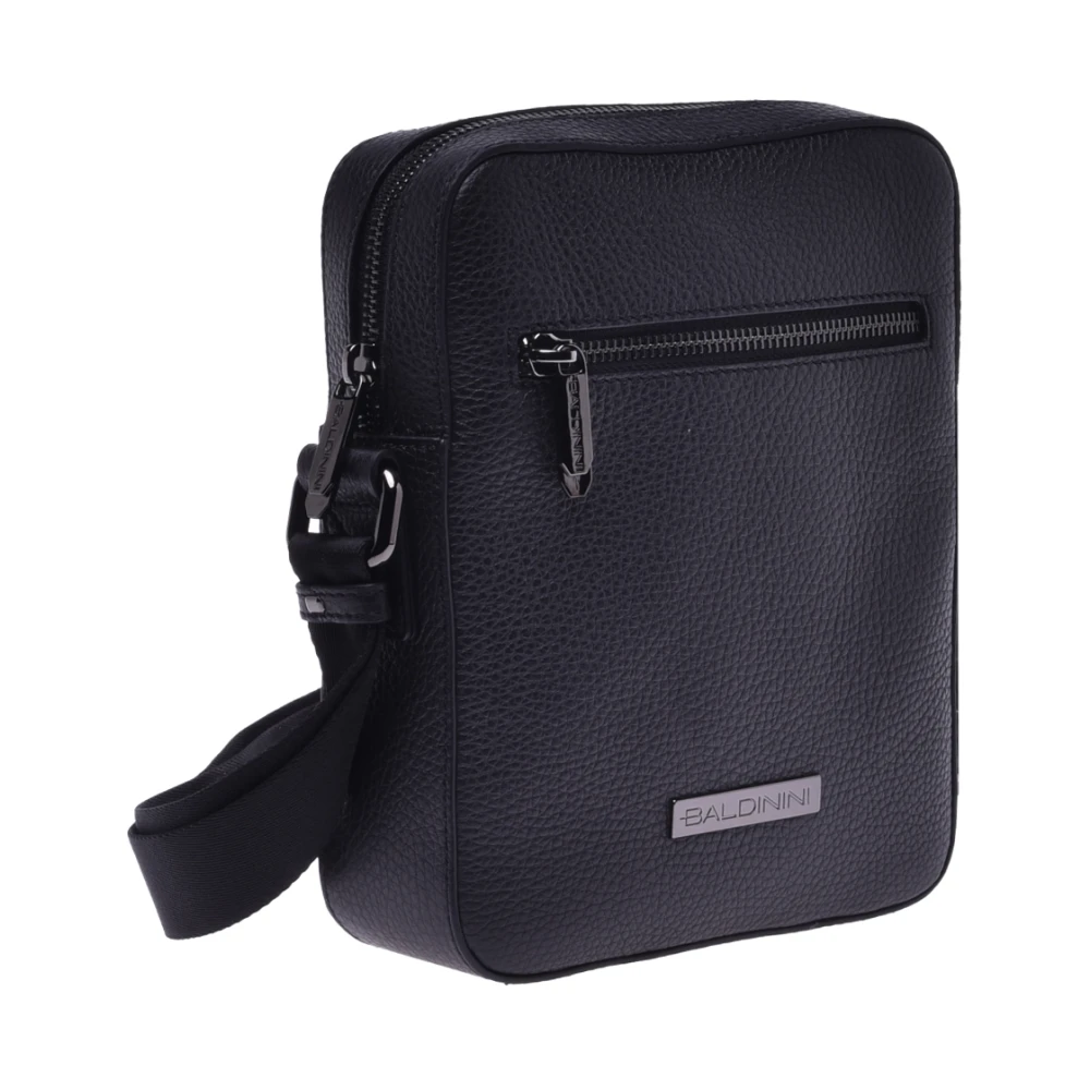 Baldinini Crossbody bag in black tumbled leather Black Heren