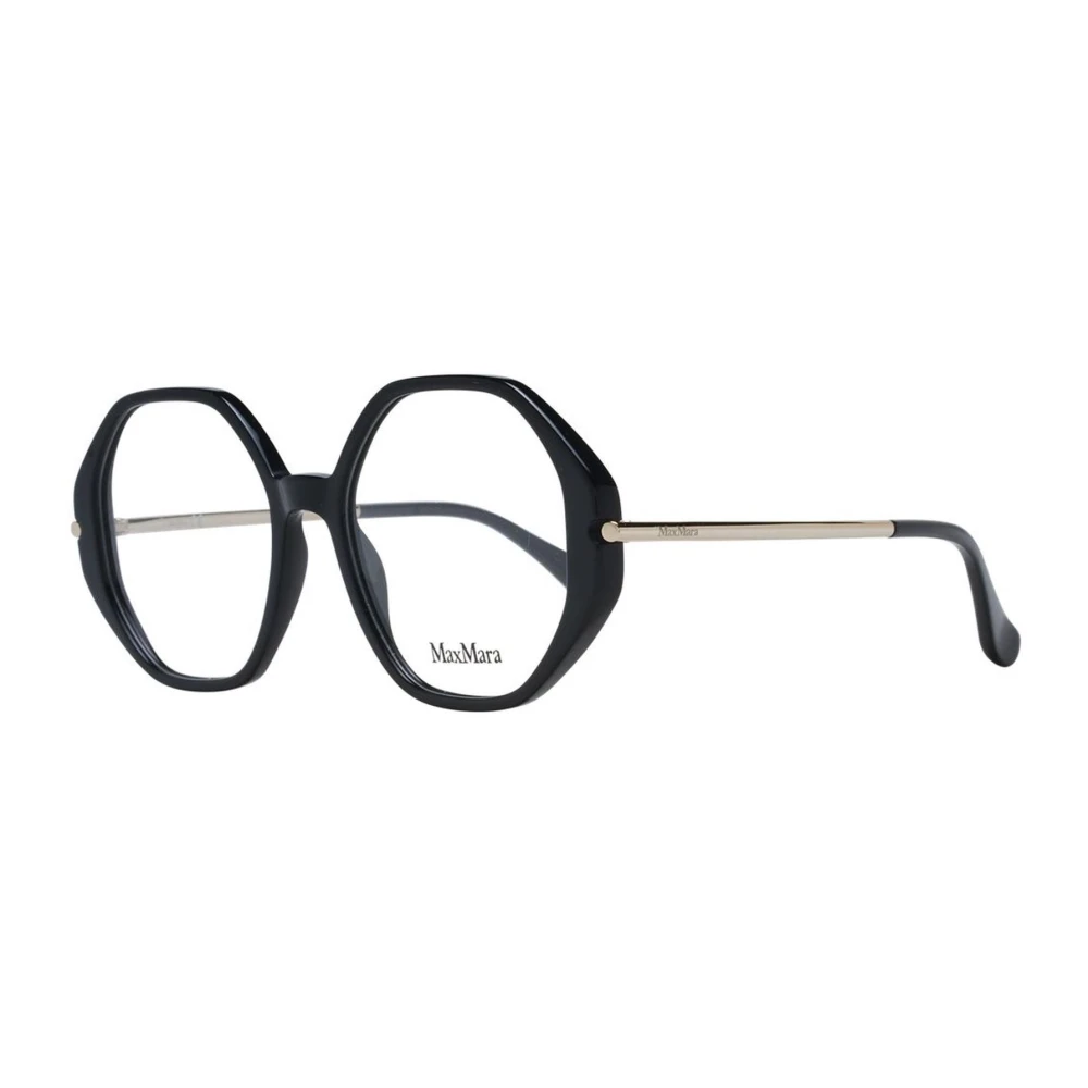 Max Mara Zwarte Ronde Plastic Optische Frames Black Dames