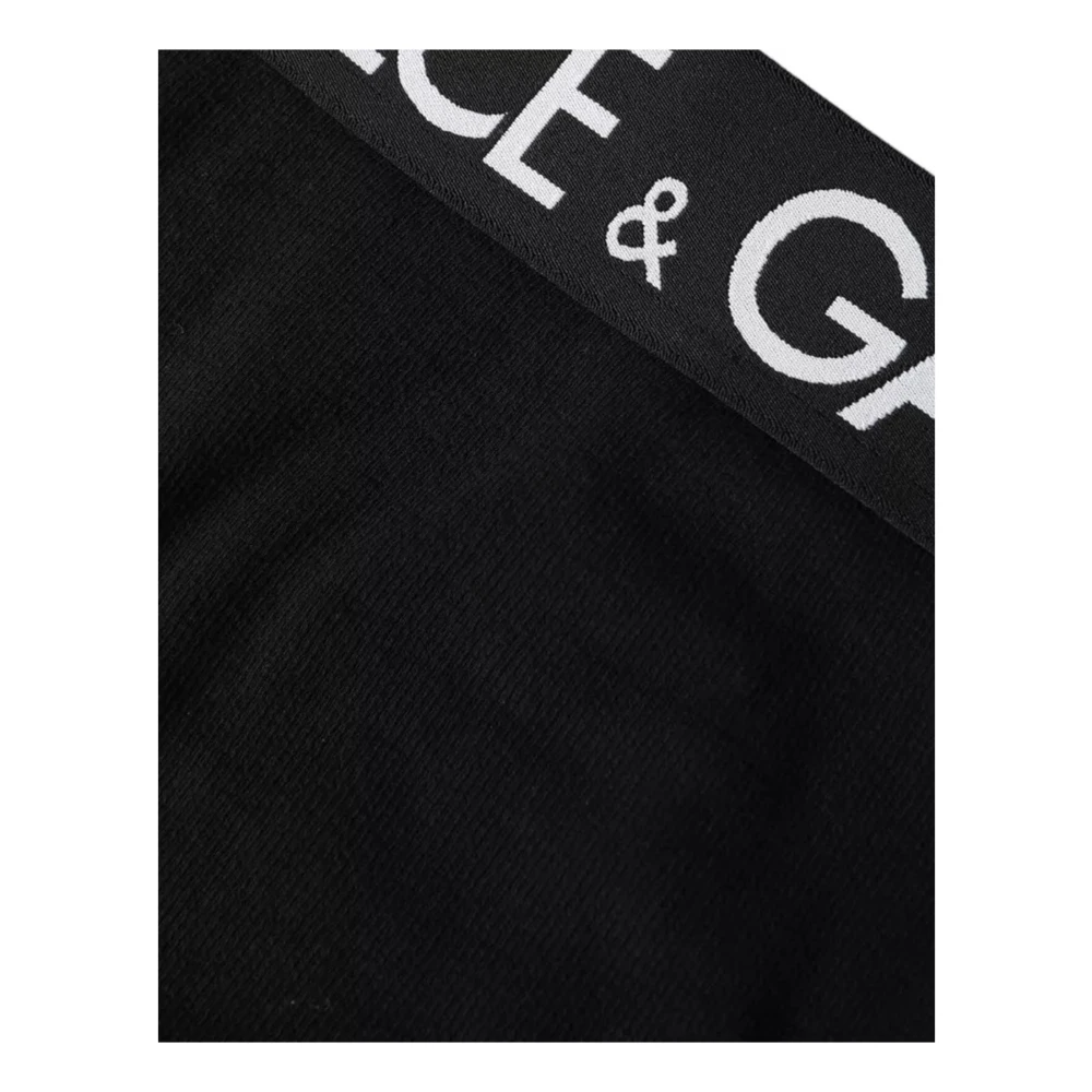 Dolce & Gabbana Zwart Katoenen Logo Ondergoed Panty Black Dames