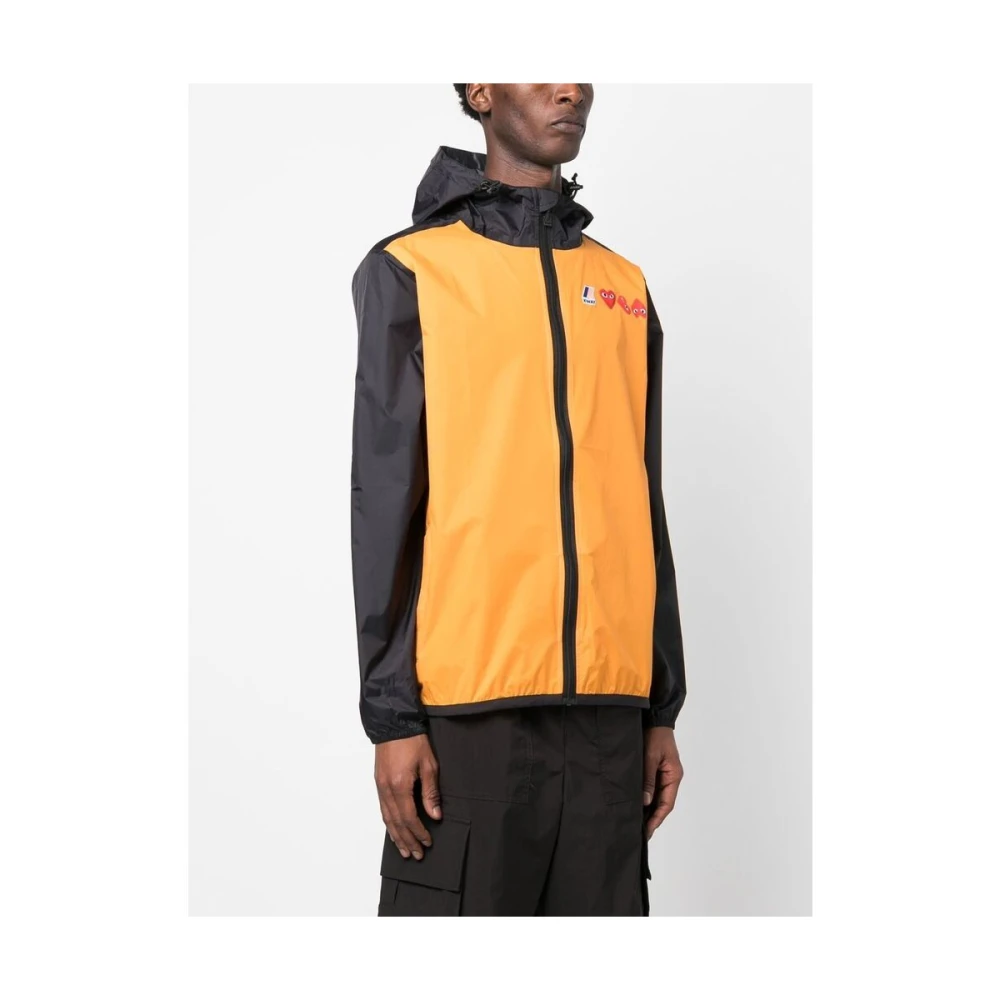 Comme des Garçons Play Kleur-Blok Ripstop Hoodie Jas Multicolor Heren