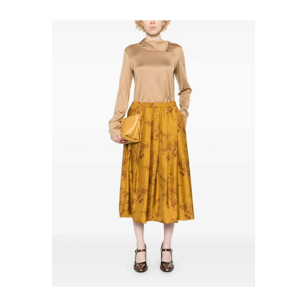 Fabiana Filippi Elegante A-Lijn Rok Yellow Dames