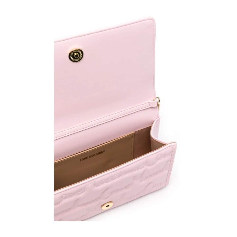 Love Moschino Roze Gewatteerde Schoudertas met Ketting Pink Dames