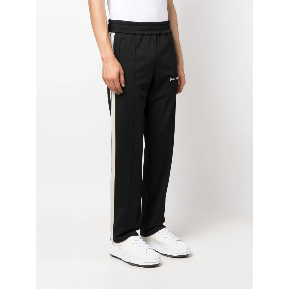Palm Angels Zwarte broek met contrasterend logo Black Heren