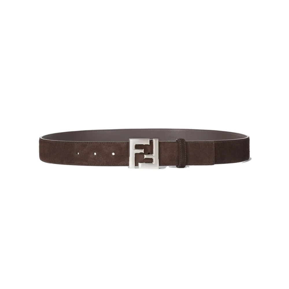 Fendi Mannelijk Bruin Accessoires Heren, 95 Cm, Leer, Squared Ff Belt