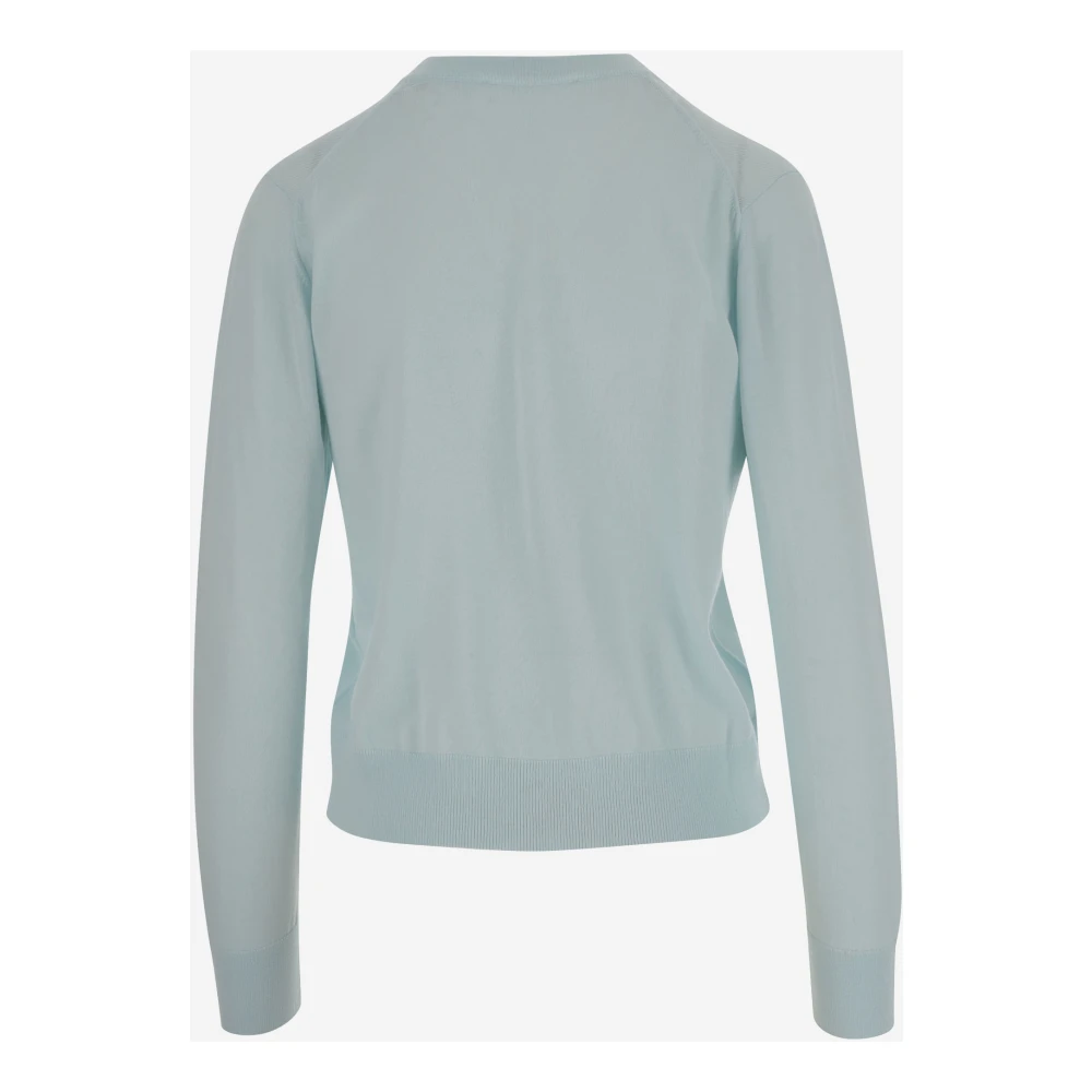 Maison Kitsuné Fox Patch Wollen Vest Licht Groen Green Dames