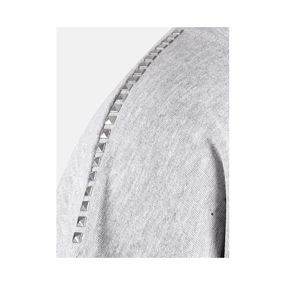 Dsquared2 Korte mouwen katoenen sweatshirt met studs Gray Heren
