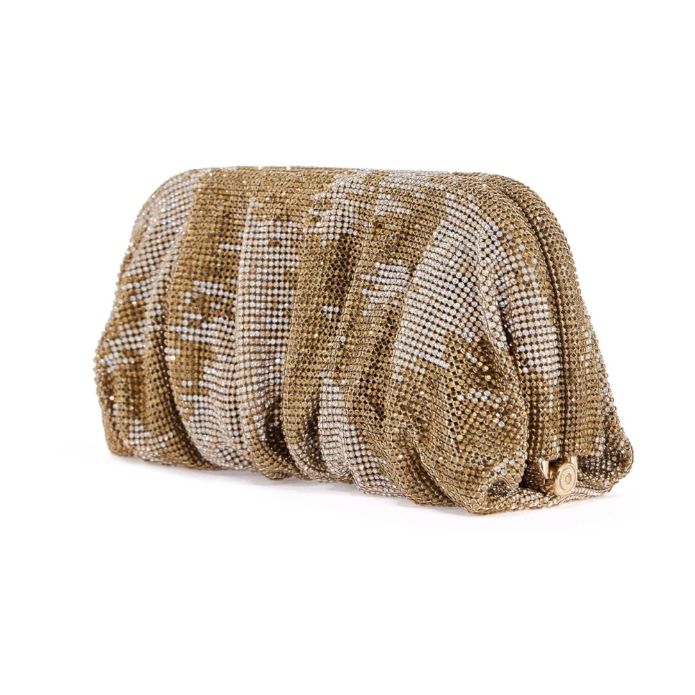 Benedetta Bruzziches Rhinestone Net Tas voor exclusieve evenementen Yellow Dames