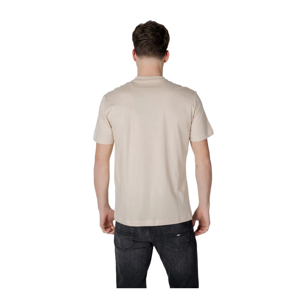Emporio Armani EA7 Beige Katoenen Ronde Hals T-Shirt Beige Heren