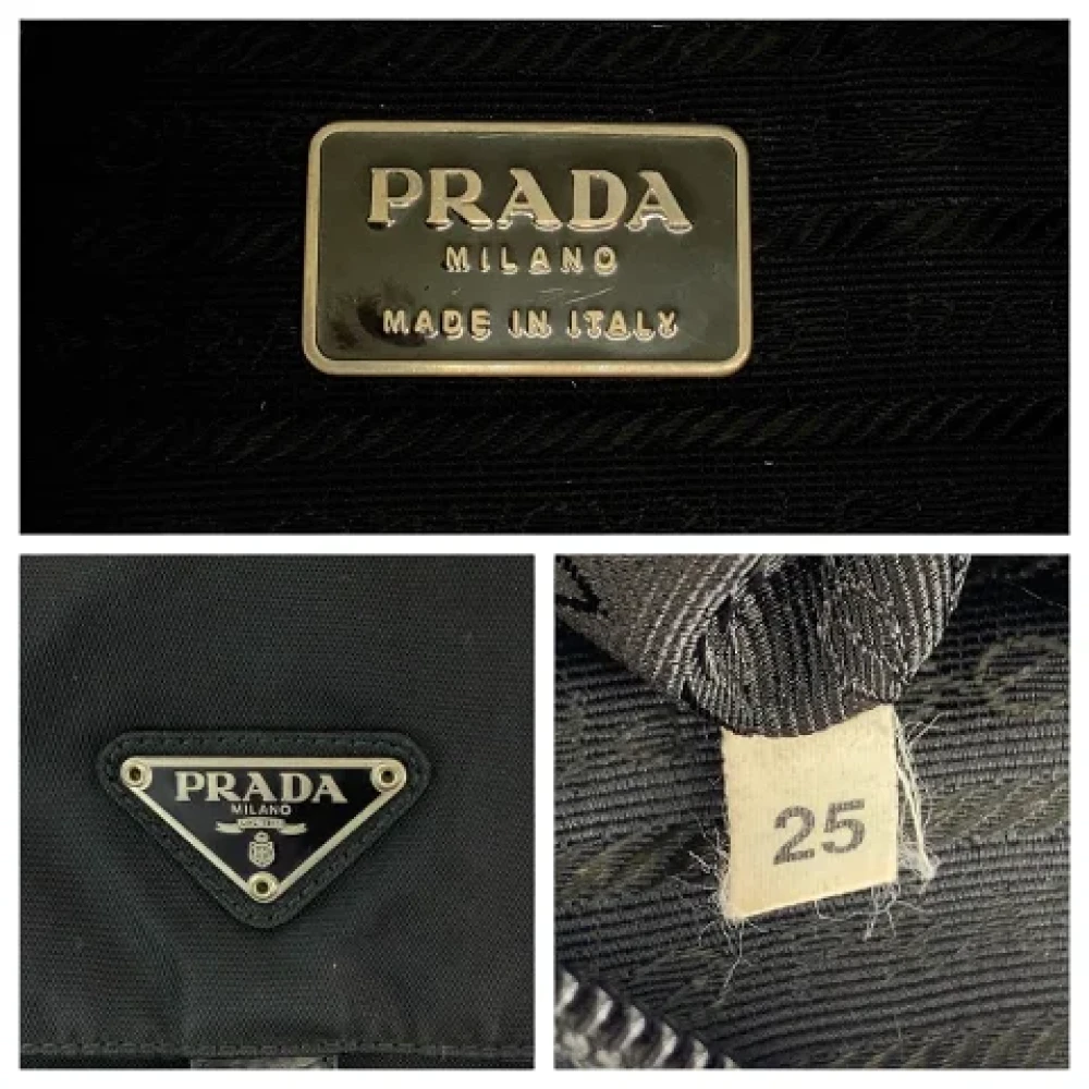 Prada Vintage Pre-owned Canvas crossbody-bags Black Dames