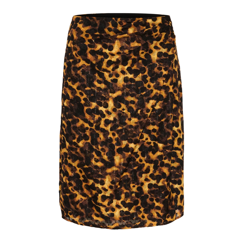 Soaked in Luxury Rok met schildpadprint en elastische taille Brown Dames