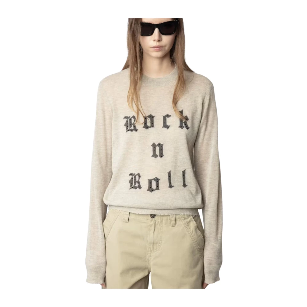 Zadig & Voltaire Rock'n'Roll Cashmere Sweater Beige, Dam