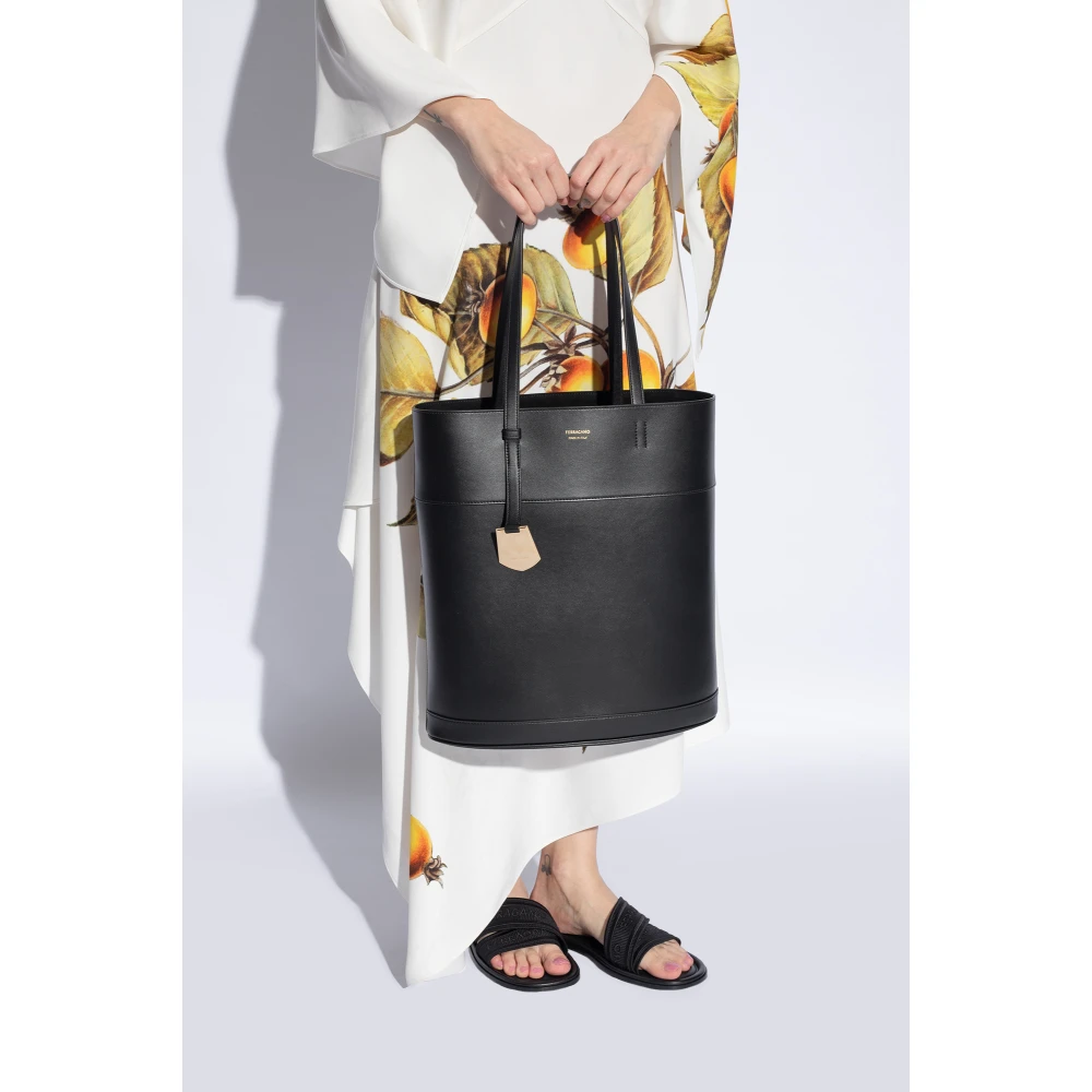 Salvatore Ferragamo Shopper tas met logo Black Dames