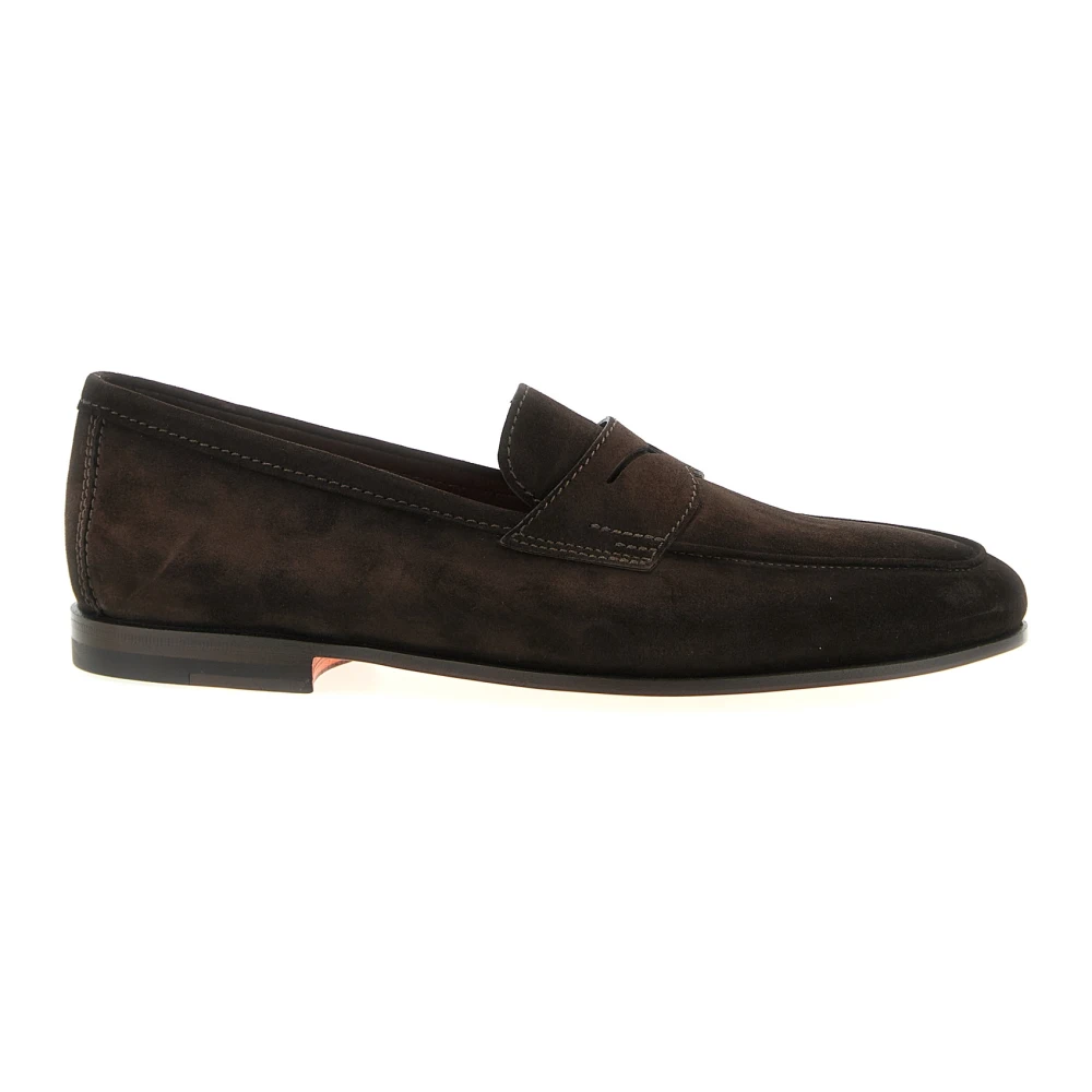 Santoni Men's Brown Loafers, 10 Uk, Carlo Loafers
