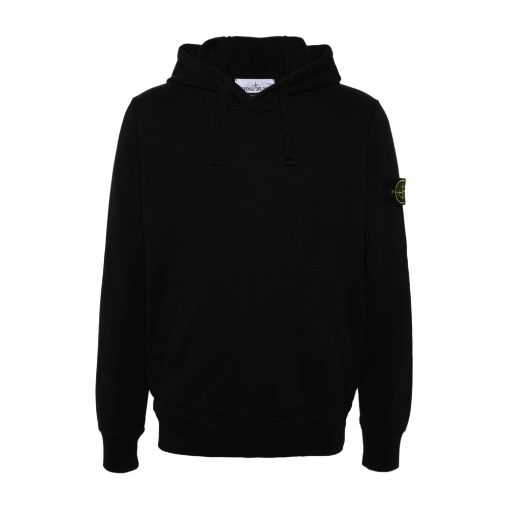 Stone Island Zwarte Katoenen Hoodie Sweater Black Heren