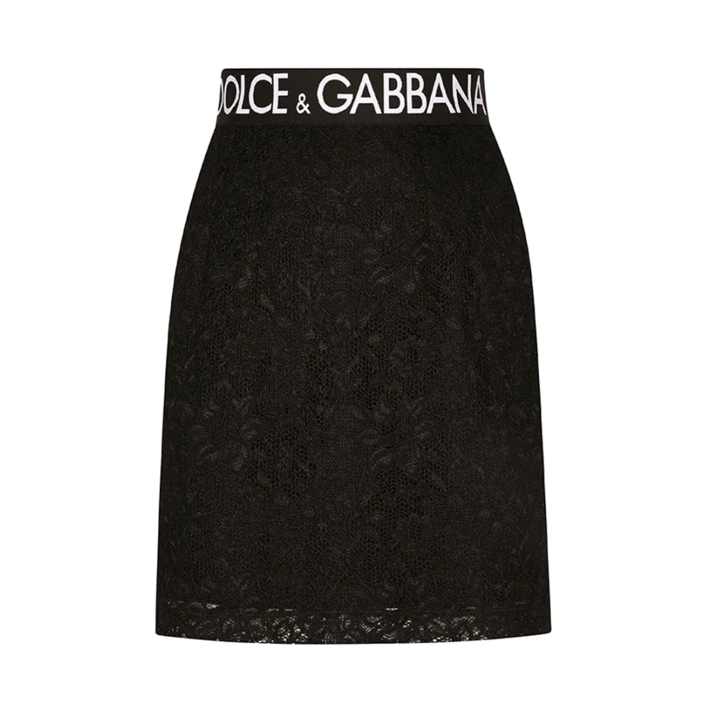 Dolce & Gabbana Bloemenprint Mini Rok Black Dames