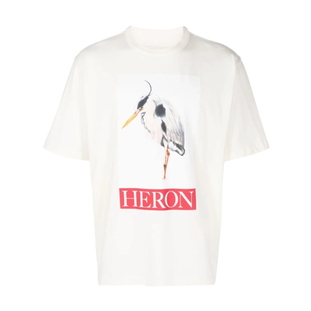 Heron Preston Vogel Geschilderd Ivory Rood T-Shirt White Heren