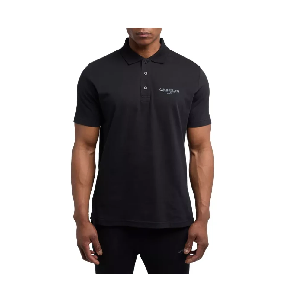 Basic Polo voor Heren in Zwart Carlo Colucci Heren Miinto.be