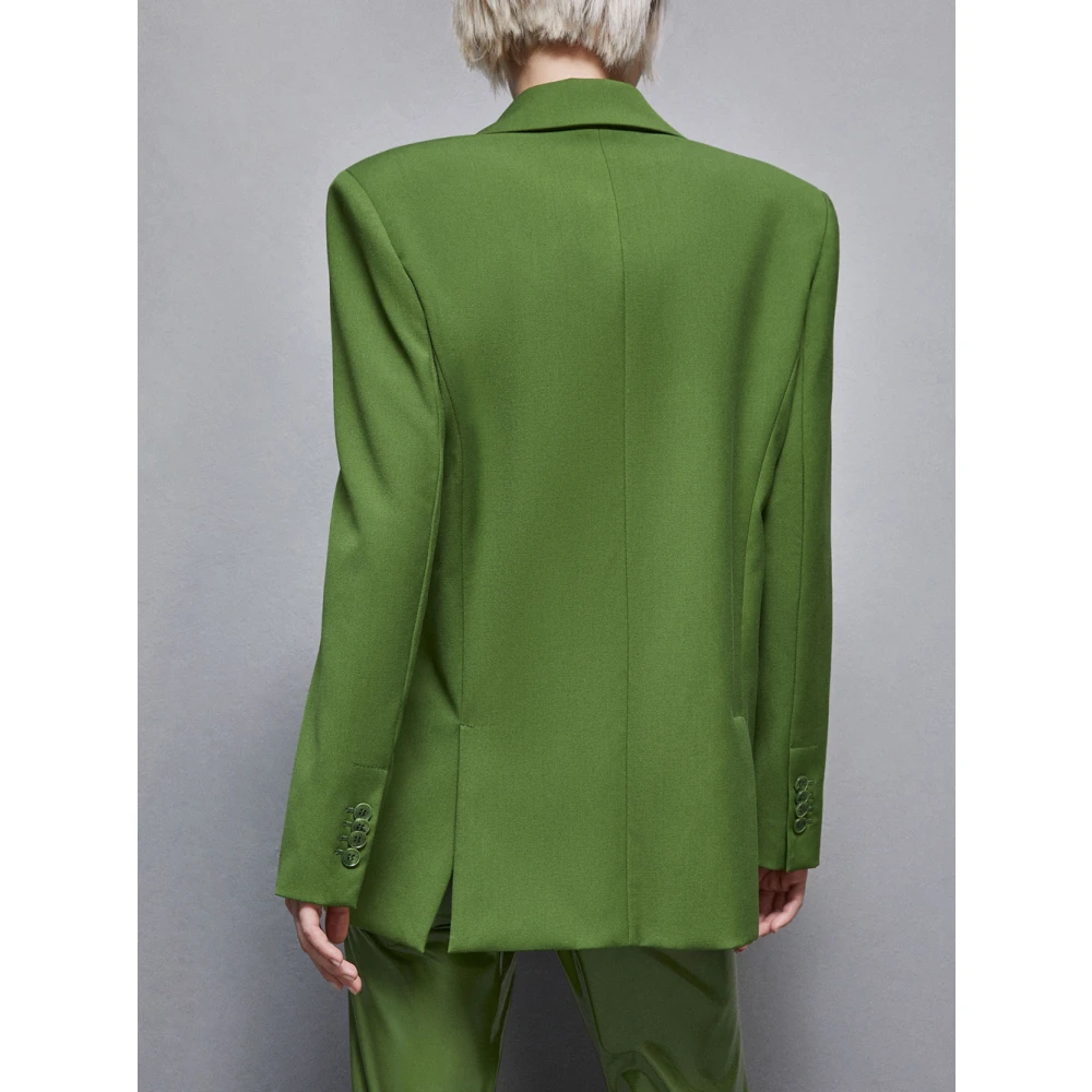 PATRIZIA PEPE Groene Flanellen Blazer voor Vrouwen Green Dames