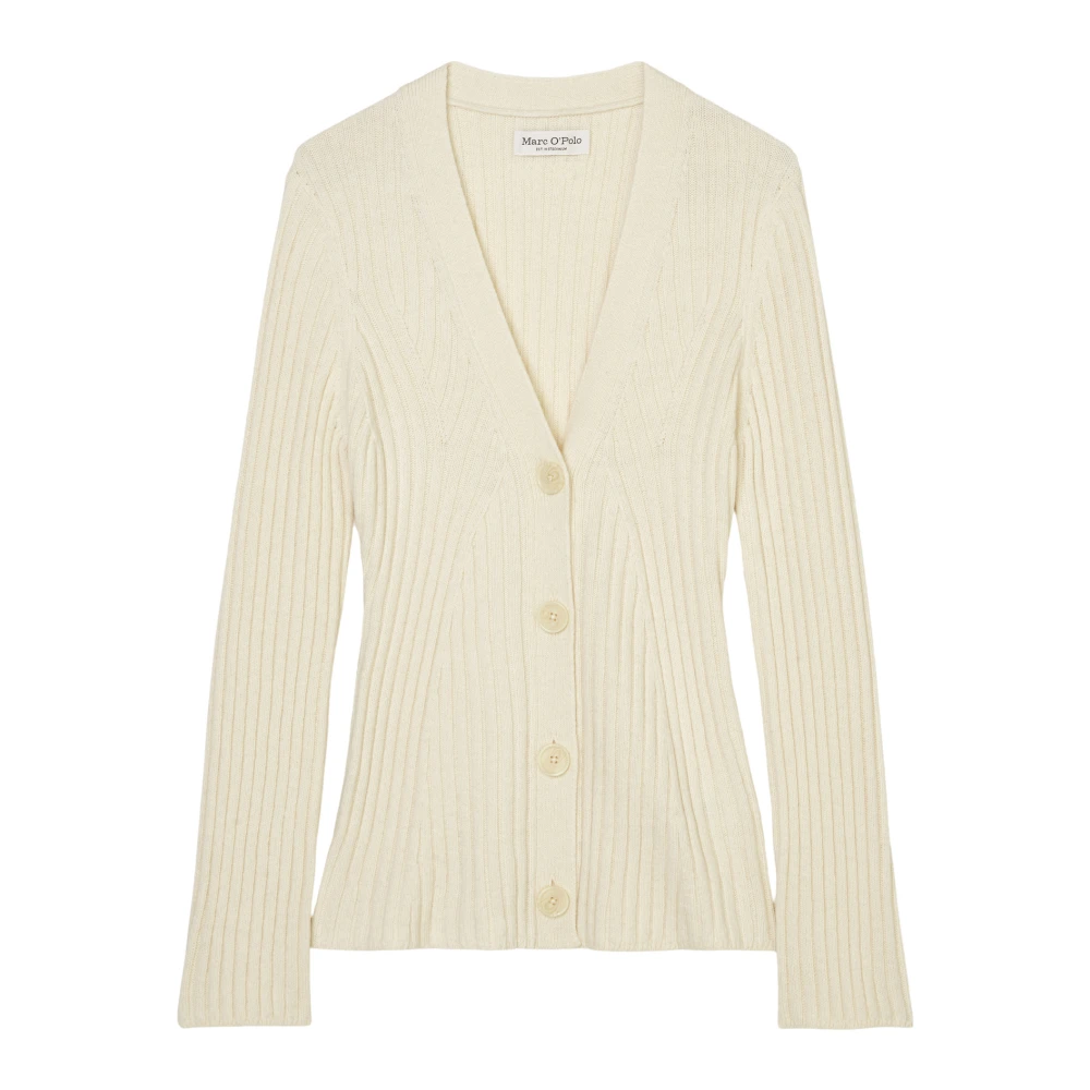 Marc O'Polo V-hals Cardigan getailleerd White Dames