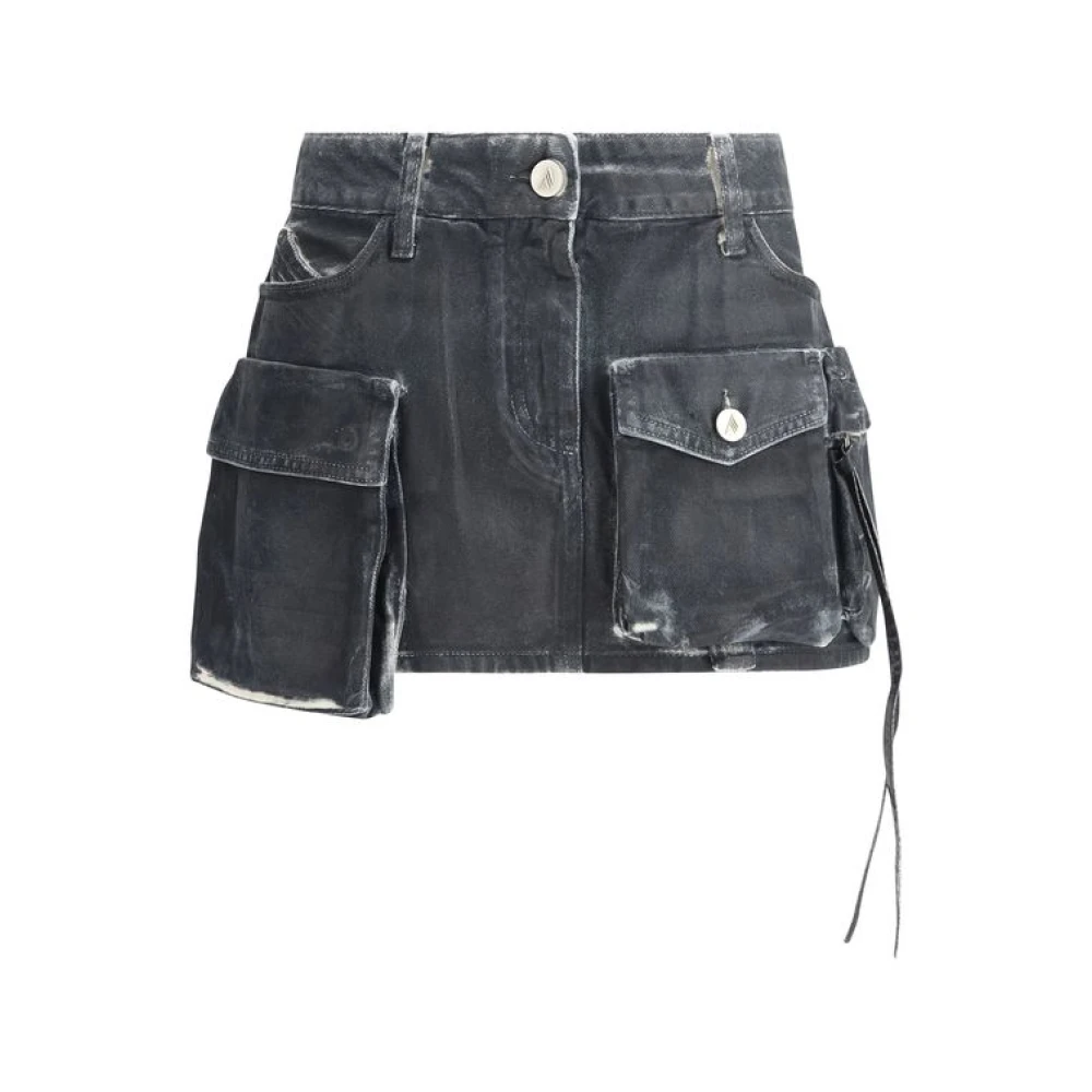 The Attico Cargo Mini Rok Black Dames