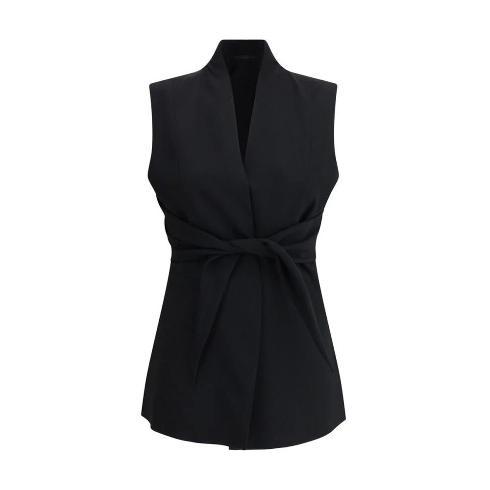 Rick Owens Moderne wollen vest met V-hals Black Dames