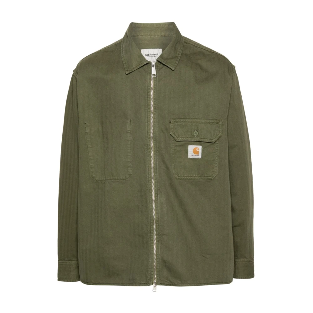 Carhartt WIP Herringbone Cotton Shirt Jacket Green Dames
